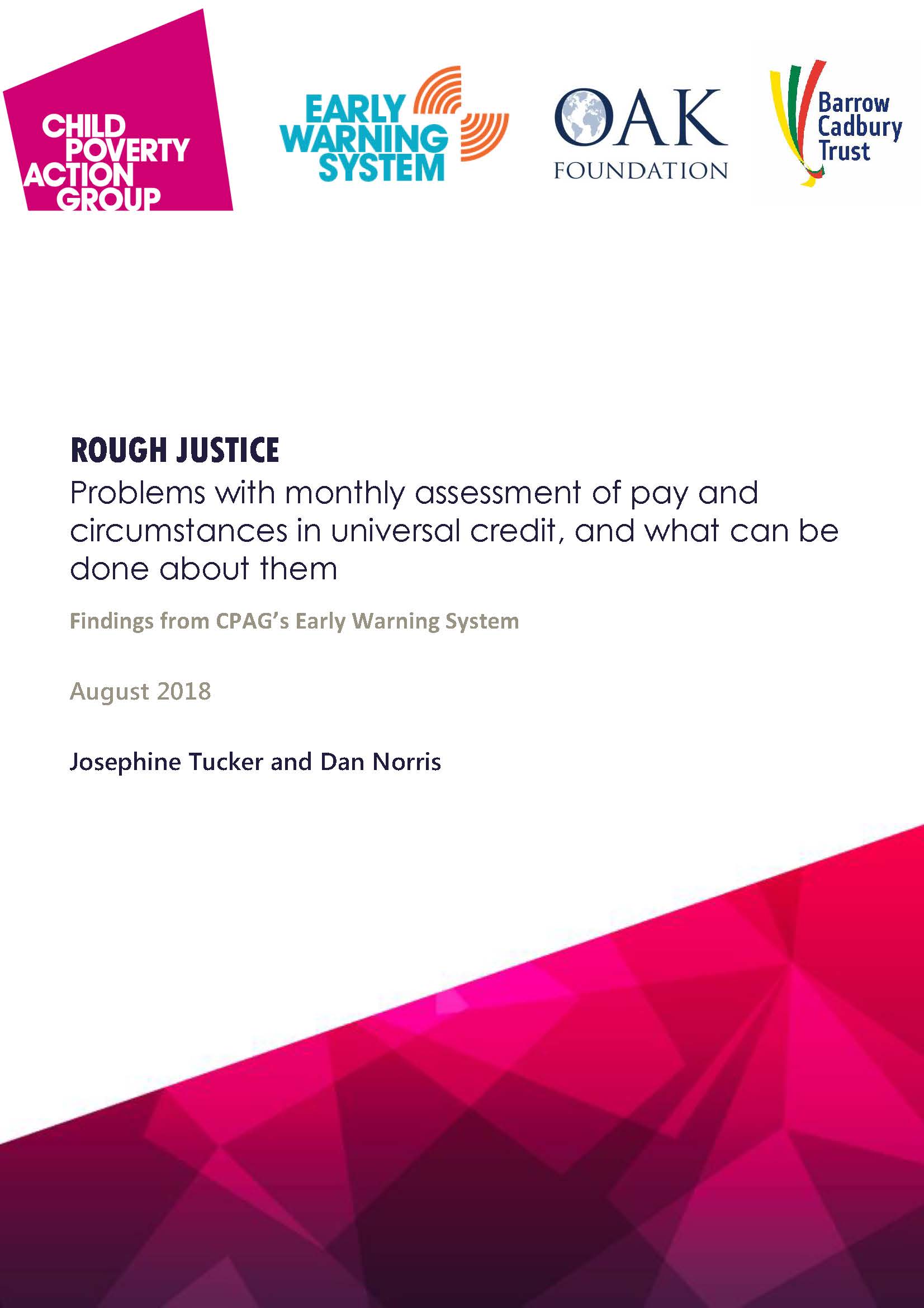 Rough Justice – problems with monthly assessment of pay and circumstances in Universal Credit and what can be done about them - image