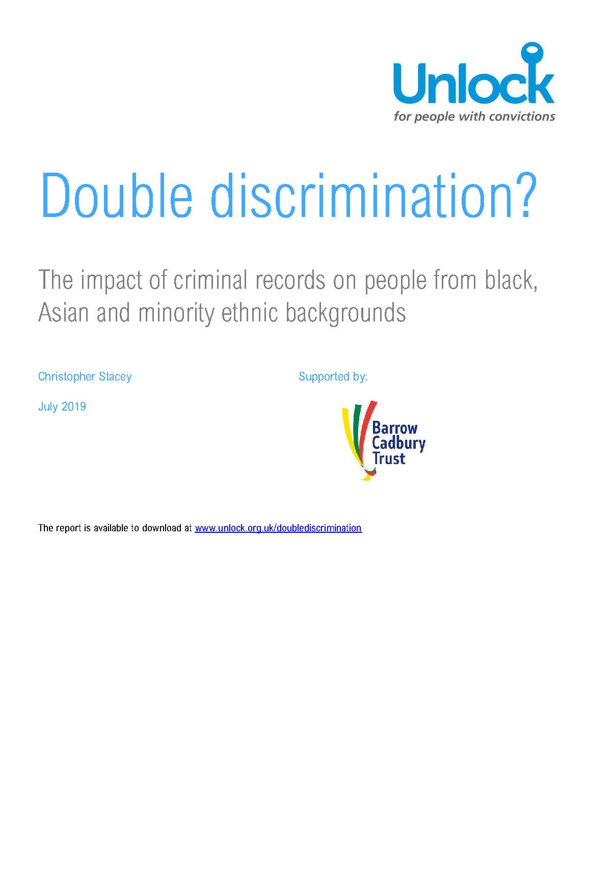 Double Discrimination: The impact of criminal records on people from Black, Asian and Minority Ethnic backgrounds – full report - image