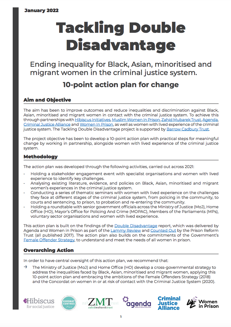 Tackling Double Disadvantage: Ending inequality for Black, Asian, minoritised and migrant women in the criminal justice system - image