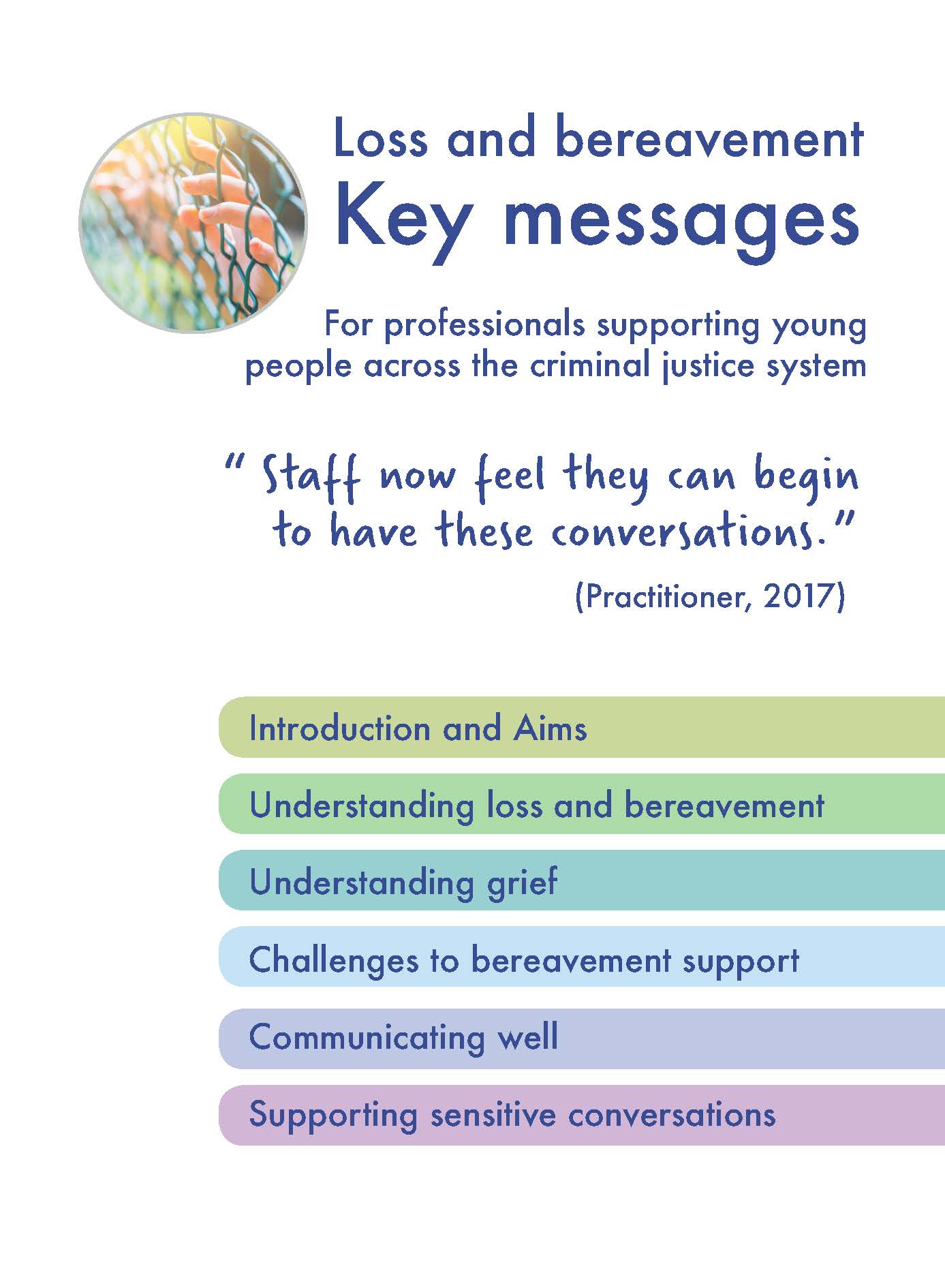 Loss and bereavement: Key messages for professionals supporting young people across the criminal justice system - image